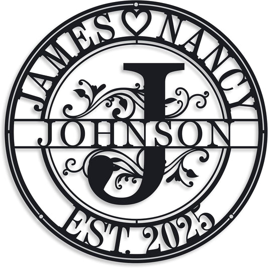 Personalized Family Name Sign Last Name Signs for Home Custom Metal Sign Metal Name Signs Personalized Metal Signs Monogram Wall Decor Anniversary Gifts Personalized Wedding Gifts