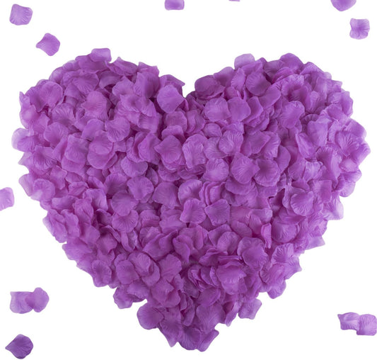 CODE FLORIST 1500 PCS Silk Rose Petals,Fake Rose Petals for Romantic Night,Wedding,Proposal Anniversary Flower Decorations(Separated,Scented,Purple)