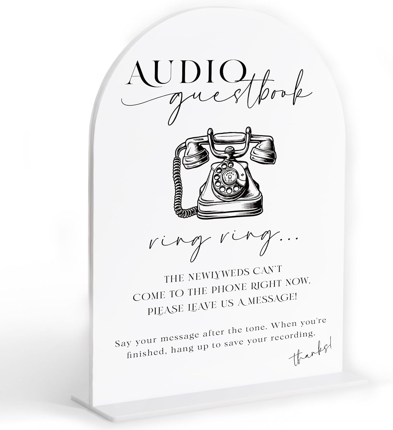 Audio Guest Book Sign, White Arch Acrylic Wedding Sign, Audio Guest Book Wedding Phone, Bridal Shower Decor, Engagement Party Decor, Centerpiece Table Decorations Party for Bride and Groom-25