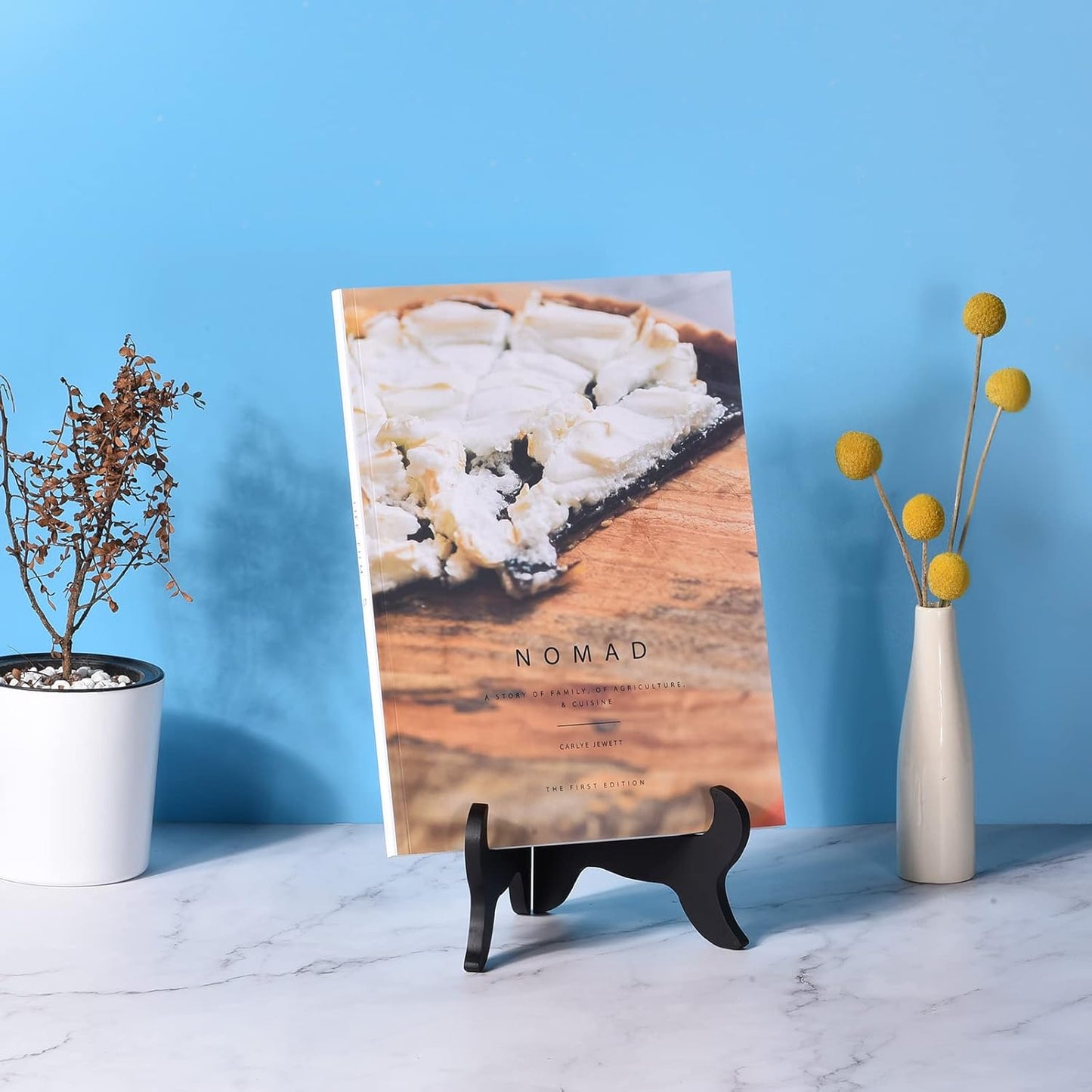 uxcell 6" Easel Plate Holder, Wooden Folding Display Stand Brown for Decorative Picture Frame