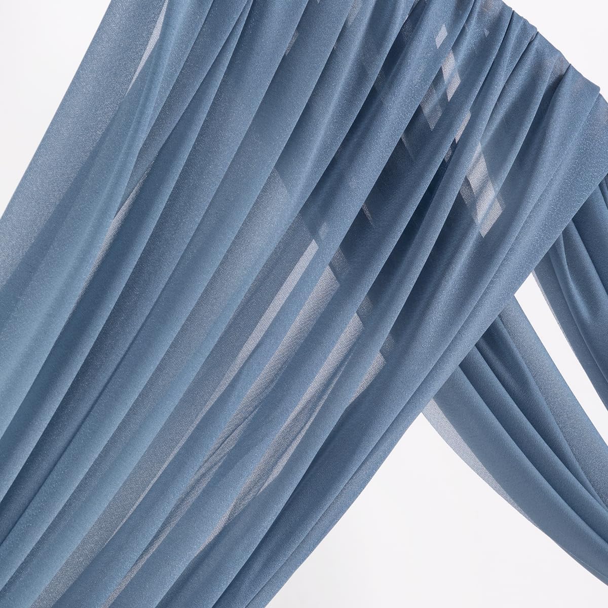 MLMW Wedding Arch Draping Fabric 2 Panels 29" x 20Ft Dusty Blue Sheer Wedding Arch Backdrop Drapes Outdoor Curtain for Ceremony Party Background Ceiling Decor