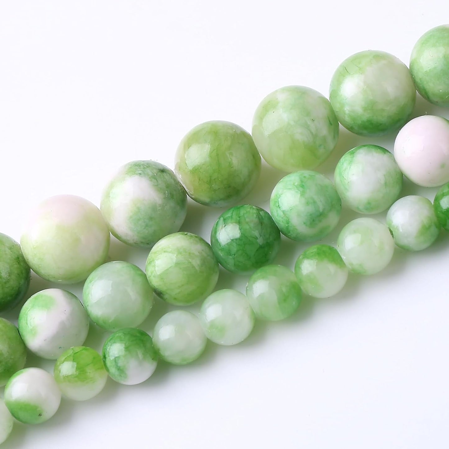 Green Persian Jade Stone Beads Gemstone Round Crystal Energy Jade Beads Stone Beads for Jewelry Making DIY Bracelet Necklace Jewelry Making 1 Strand 15.5inch 45PCS 8MM