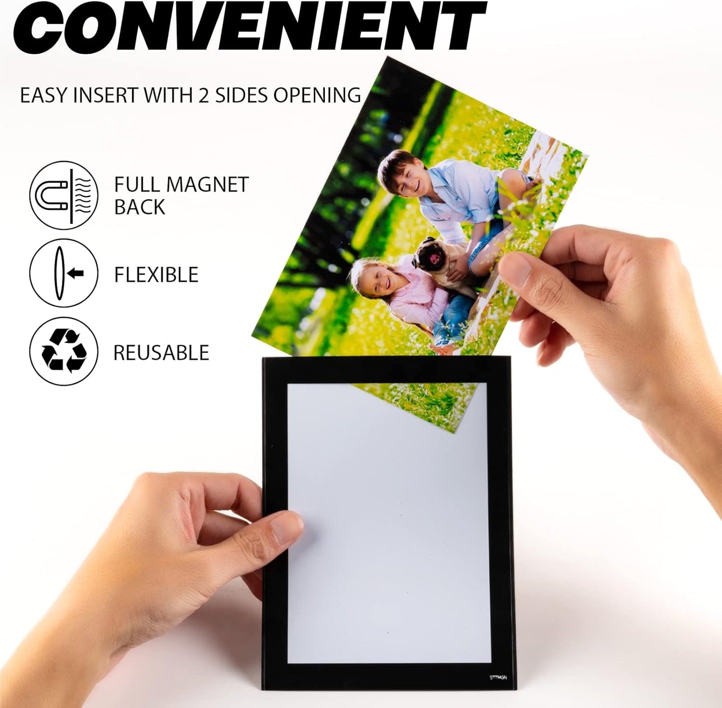 Magnetic Picture Frames 5X7 for Fridge (30 Pack),Magnets Photo Pockets/Sleeves,Decorations for Home/Office/School/Classroom/Lockers/Fridge