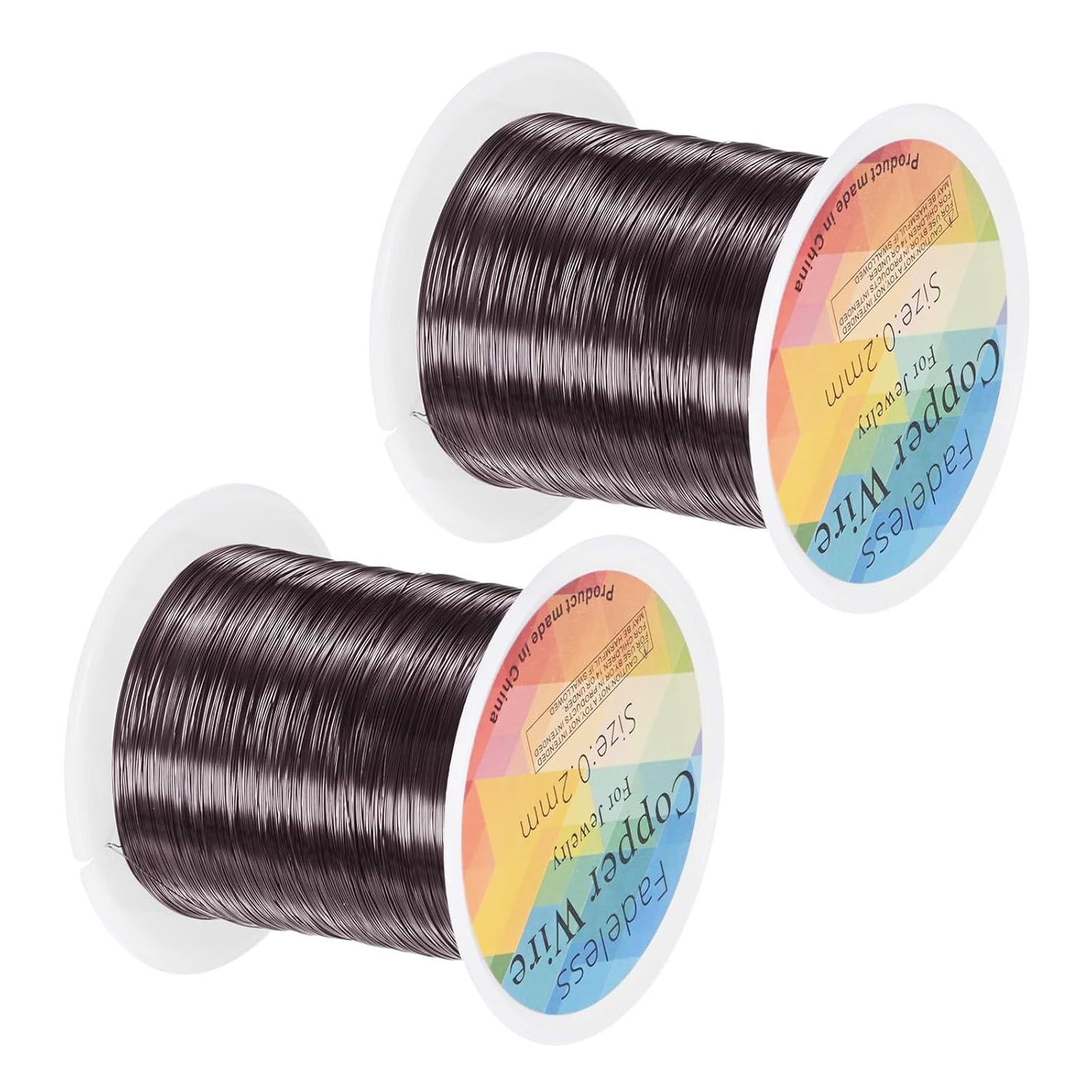 2-Rolls 0.2mm Jewelry Wire, 32 Gauge 328FT Craft Wire Copper Beading Wire for Jewelry Making/Planting/Weaving/DIY Crafting, Soft Metal Wires [100M, Metallic Black]