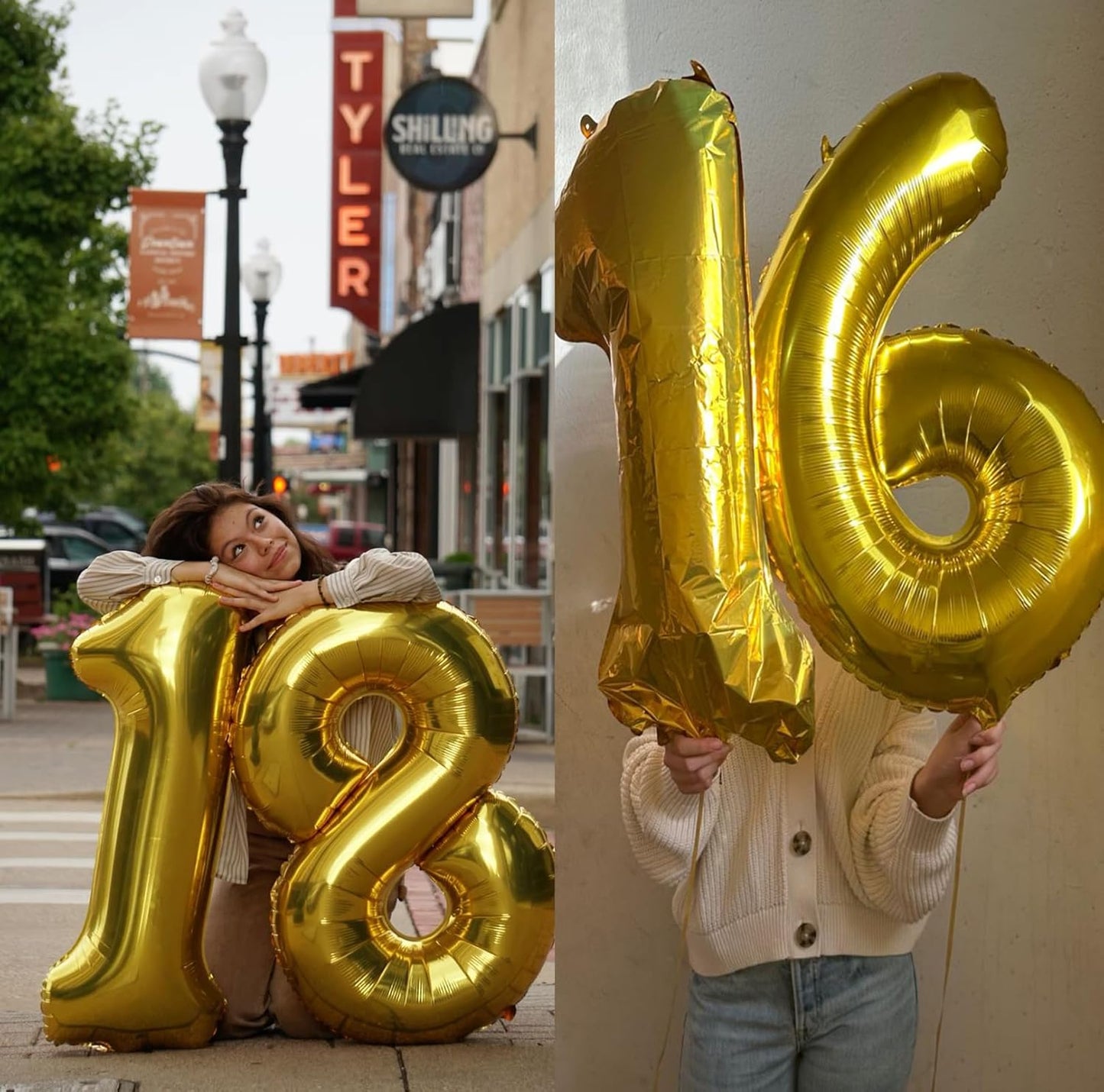 Gold Number 6 Balloons,40 Inch Giant Number 6 Balloons Foil Mylar Helium Gold Number Balloons for 6th 16th 26th 60th 66th Birthday Party Supplies Anniversary Event Celebration Decorations