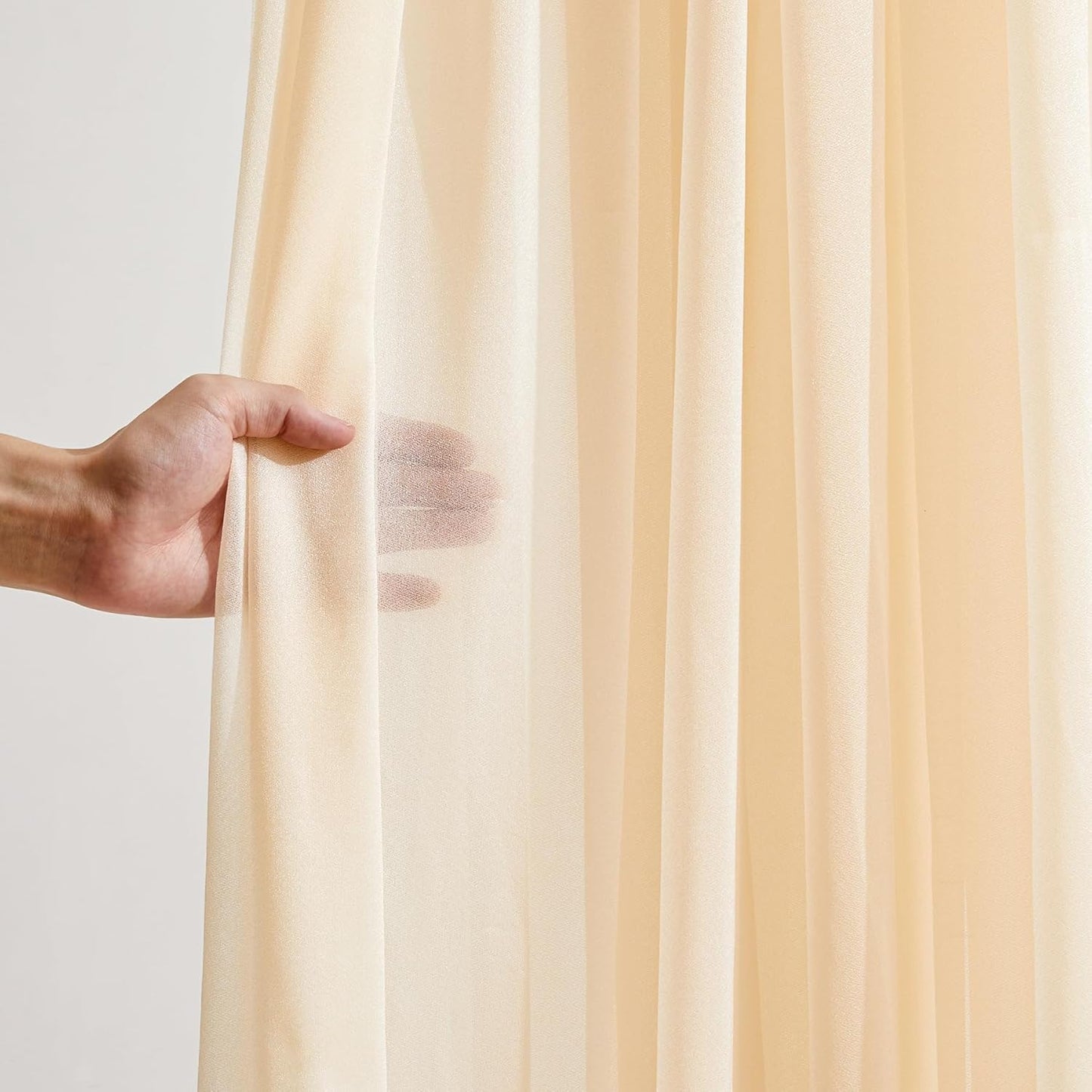 Champagne Wedding Arch Draping Fabric 3 Panels 30'' x 20FT Champagne Drapes Sheer Fabric Backdrop Arch Draping Fabrics for Wedding Ceremony Birthday Party Bridal Shower Decoration