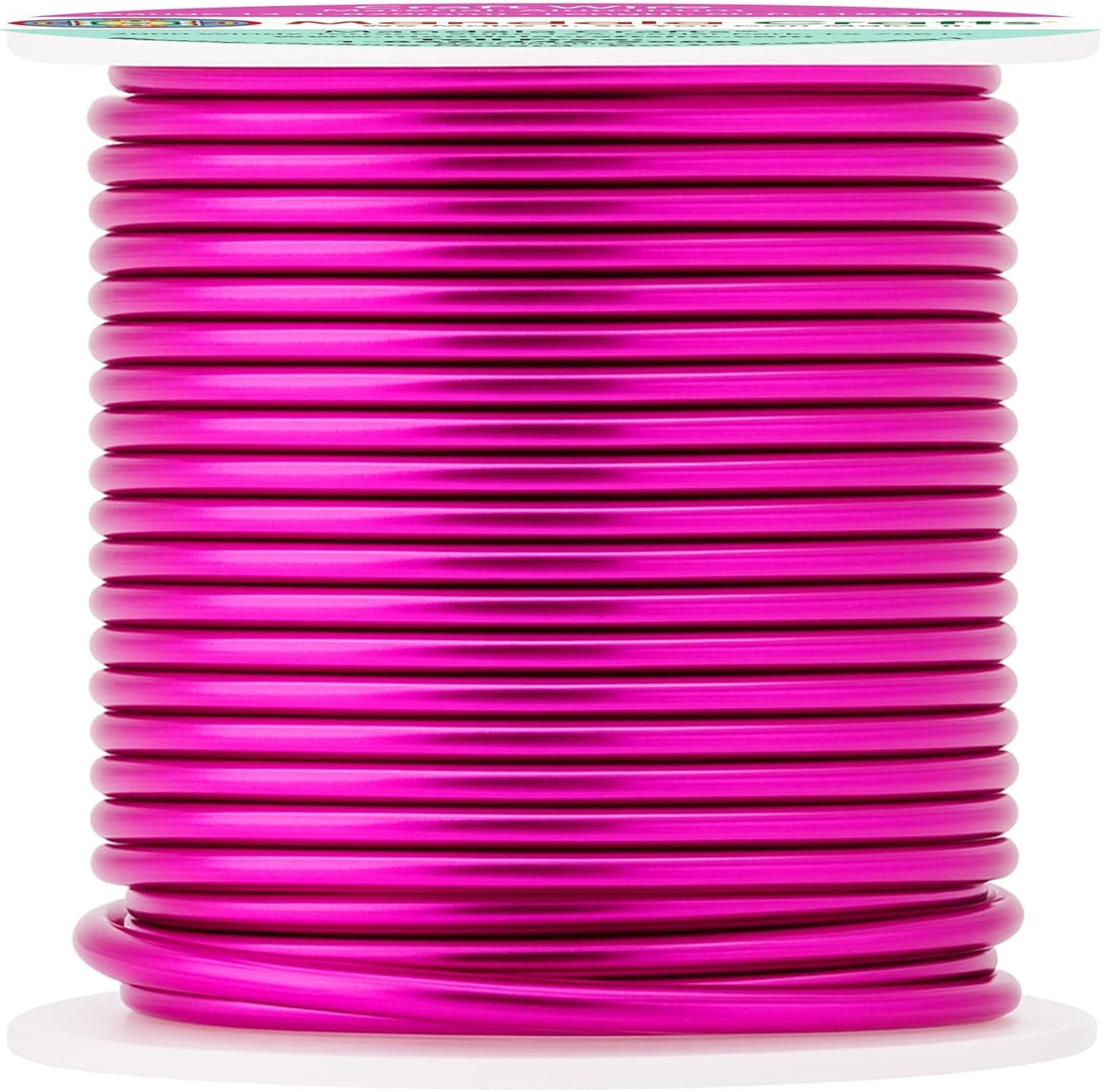 Mandala Crafts 13 Gauge Anodized Aluminum Craft Wire for Jewelry Making - 60 FT Colored Flexible Magenta Wire - Bendable for Bonsai Armature Crafting Sculpting