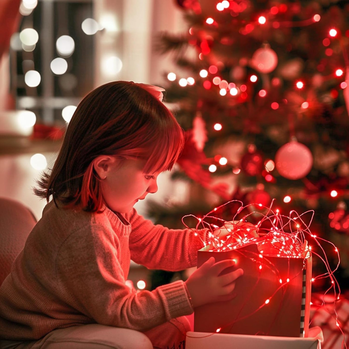 24 Pack LED Fairy Lights Battery Operated 7Ft 20Led Mini String Lights Waterproof Christmas for Mason Jars Bedroom DIY Party Wedding Christmas Decor Red