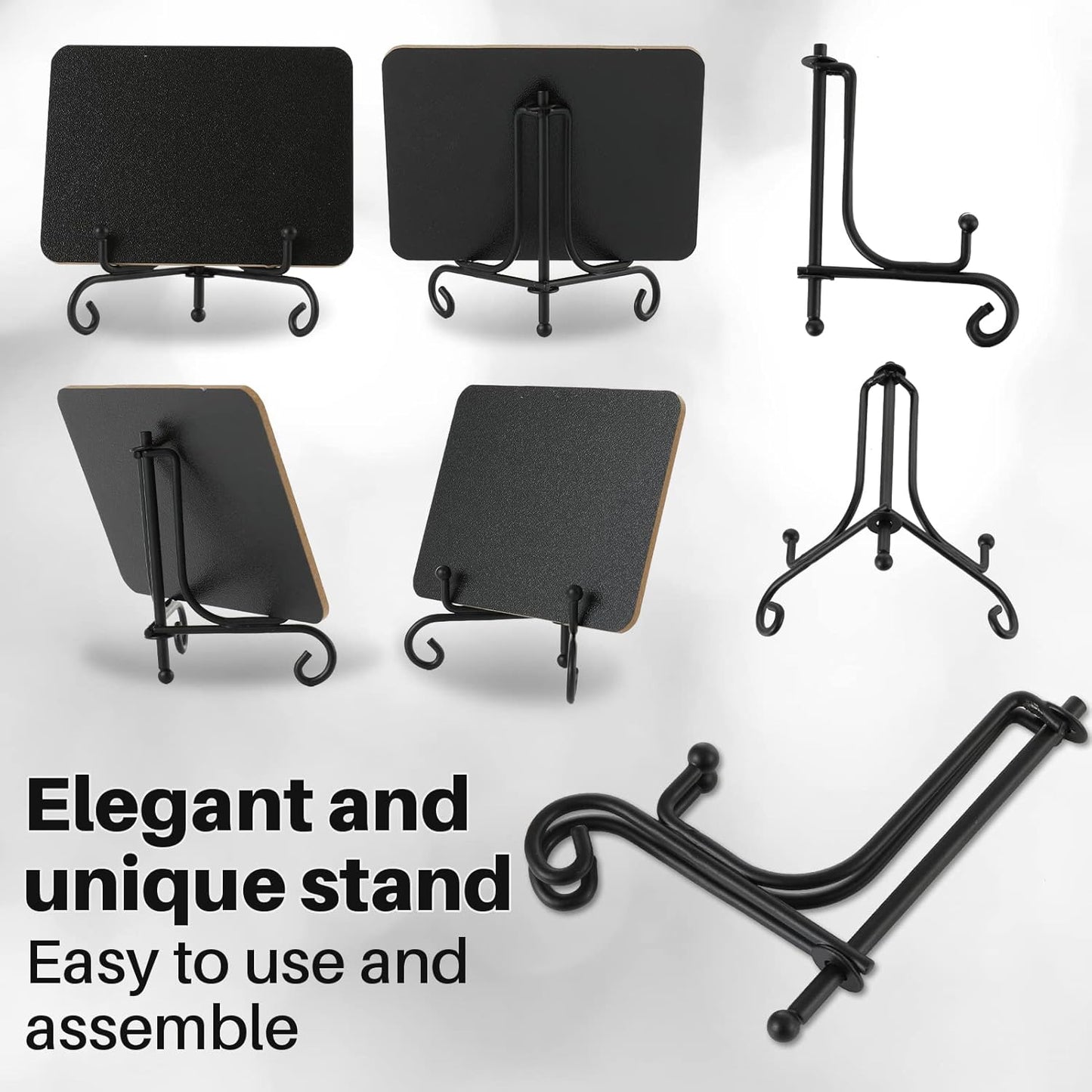 Mini Chalkboard Signs for Food Labels for Party Buffet, Small Place Cards or Name Tags with Iron Stand for Chafing Dish, Mimosa Bar Supplies, Wedding Chalk Board Sign with 2 Pens, 18 Pack Black