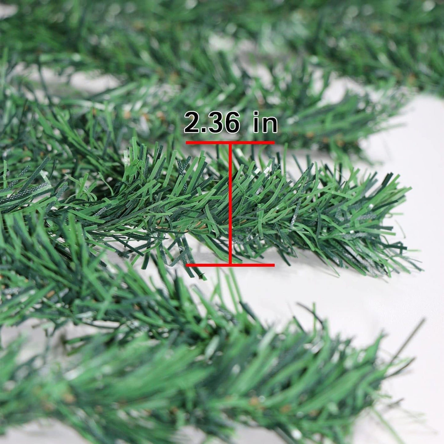 Jishi 50 FT Garland for Christmas Decorations - Non-Lit Green Soft Xmas Holiday Decor Outdoor Indoor Home Garden Artificial Greenery, Wedding Party Outside Decorations - 50Ft Long Plain Green Garland