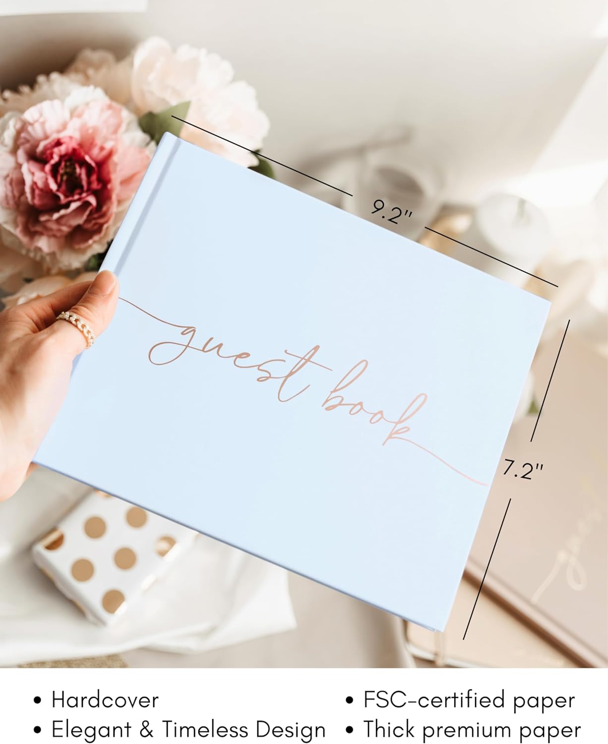 Lamare Wedding Guest Book – Polaroid Guest Book for Wedding Reception, Baby Shower, Birthday, Bridal Shower and Special Event Guestbook – A Stylish Sign in Book for Party - Blank Page