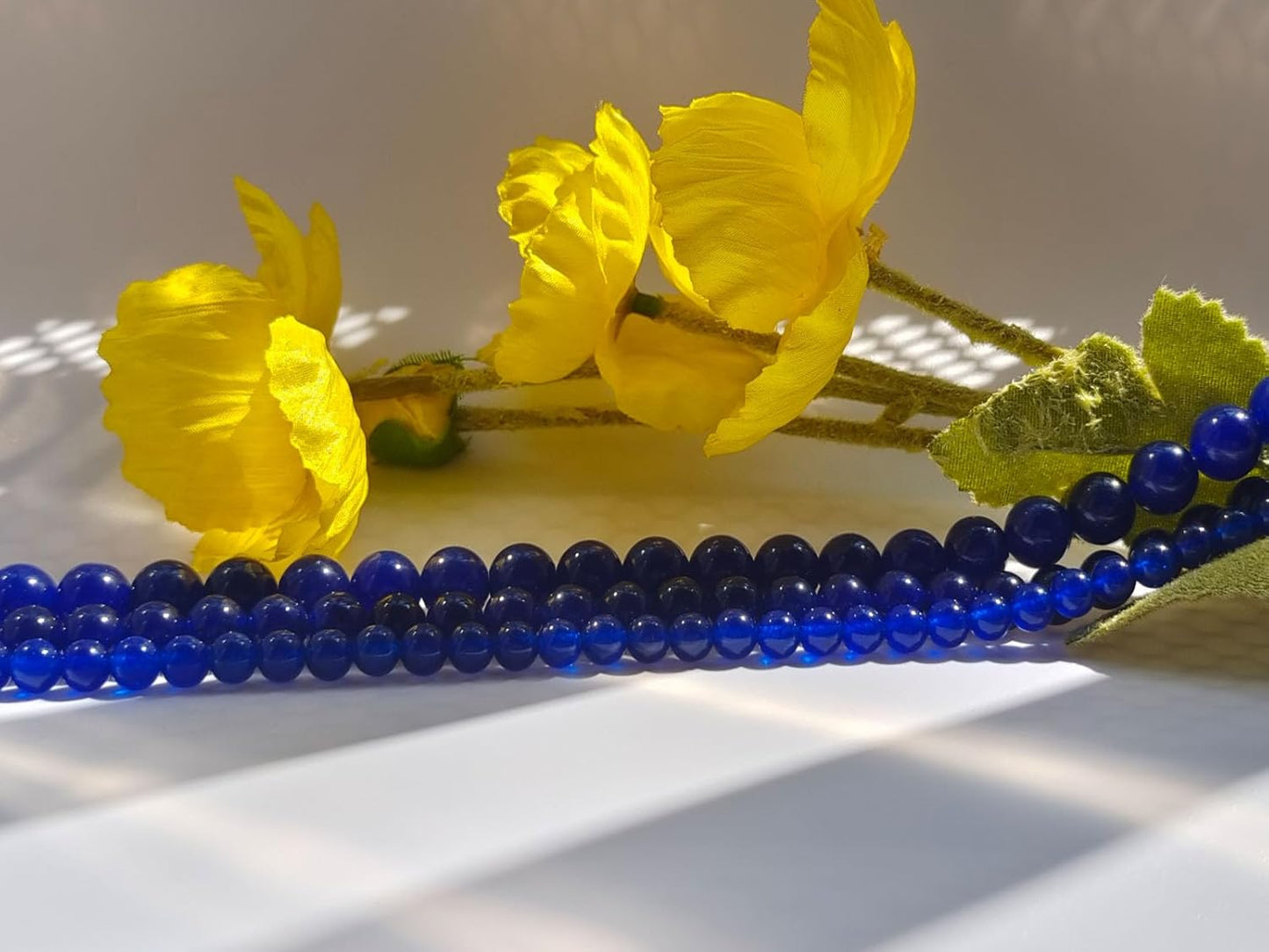 Stone Beads 10mm 60pcs Dark Blue Chalcedony Beads Round Loose Gemstones Beads for Bracelet Necklace Jewelry Making (10mm, 61031 Dark Blue Chalcedony)