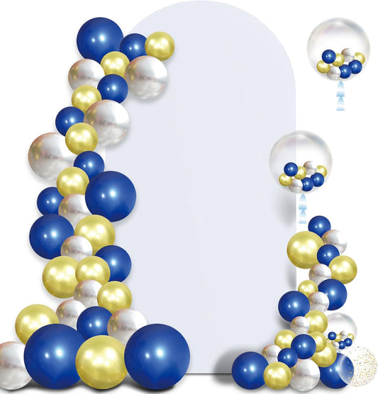 Arch Backdrop Stand Cover 5Ft White Thick Spandex Fabric Arch Backdrop Cover High Elasticity Fitted Round Top for Wedding Birthday Party Baby Shower Garden Decoration