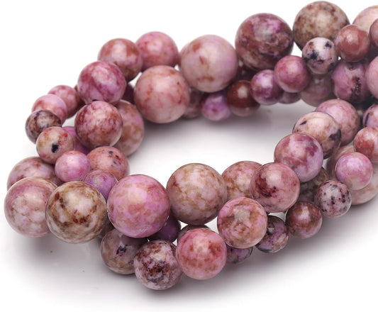 6mm Natural Stone Beads for Jewelry Making,Pink Imperial Turquoise Polished Smooth Round Gemstone Beads for Bracelet Necklace 15 Inch