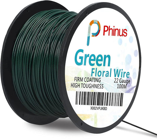 Floral Wire, 110 Yards 22 Gauge Green Florist Wires, Flexible Green Wire Paddle Wires for Crafts, Christmas Wreaths Tree, Garland and Floral Flower Arrangements