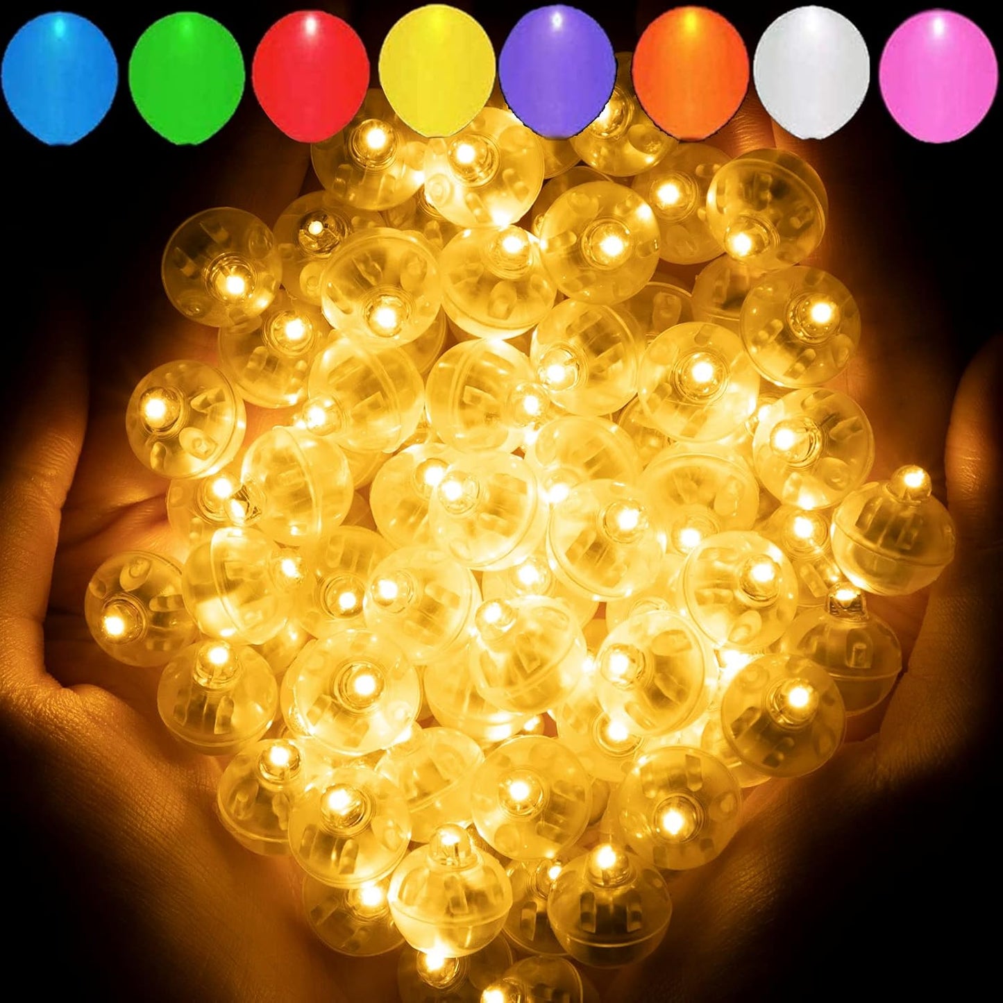 Aogist 50pcs Warm White Balloon Lights,Long Standby Time Waterproof Mini Light,Battery Powered,Round LED Ball Lamp for Latex Balloon Paper Lantern Party Wedding Festival Christmas Halloween Decorative