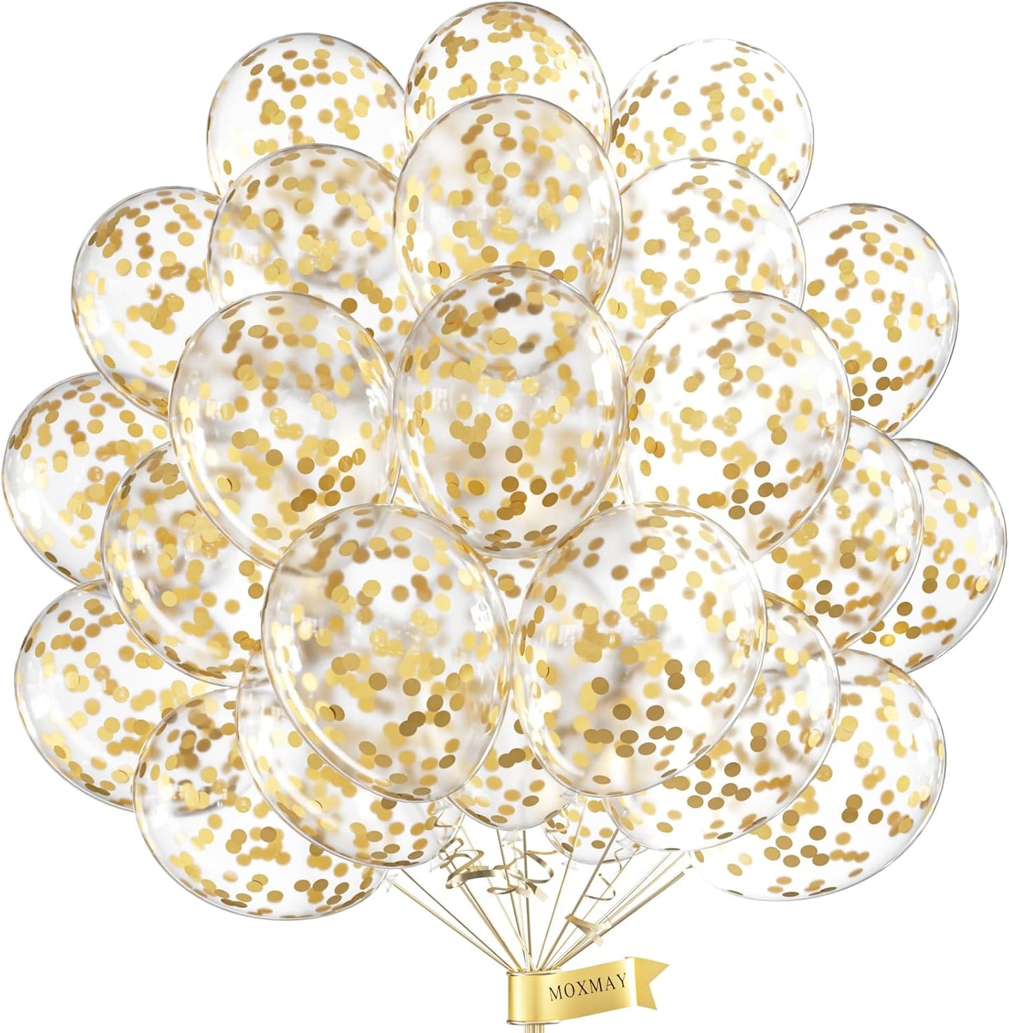 Gold Confetti Balloons Party Balloons 12inch 50 Pcs Latex Confetti Balloons Birthday Balloons Party Decoration Wedding Baby Shower Christmas Party-Confetti Gold