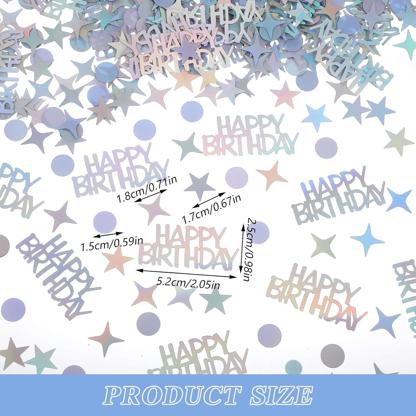 Birthday Confetti for Table, Glitter Birthday Confetti Metallic Foil Sprinkles Table Scatter for Kid Adult Party Baby Shower Decorations DIY Craft Festive Tables Decoration