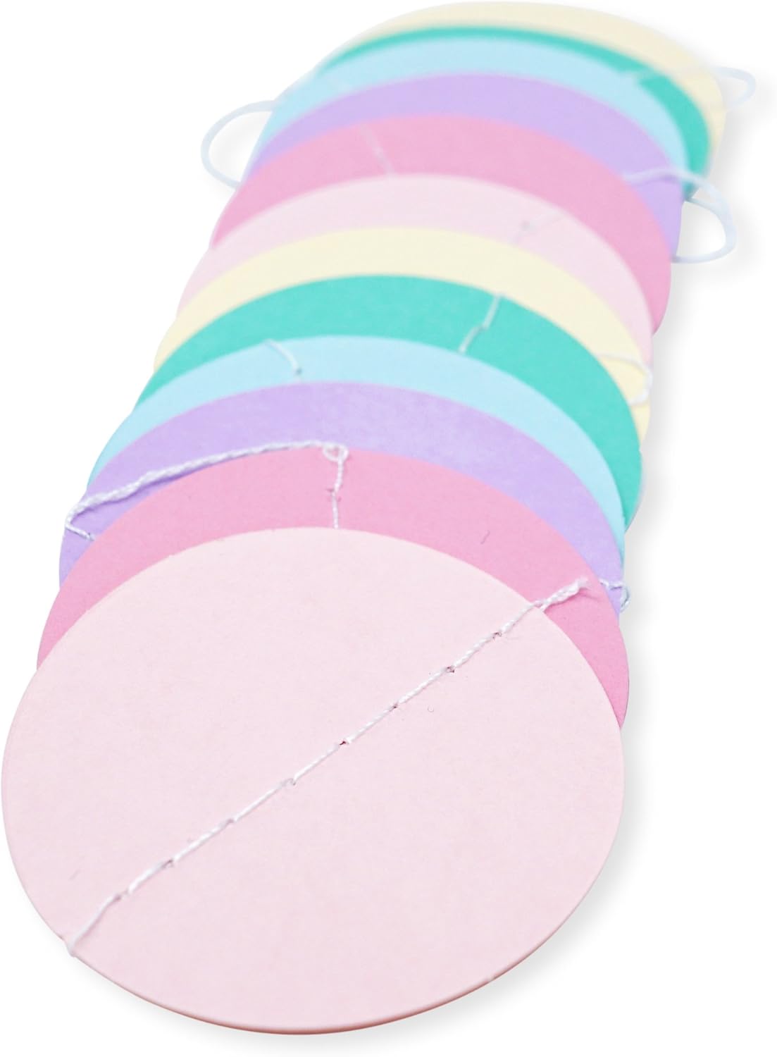 Circle Dots Paper Party Garland Streamer Backdrop (10 Feet Long) - Rainbow Pastel