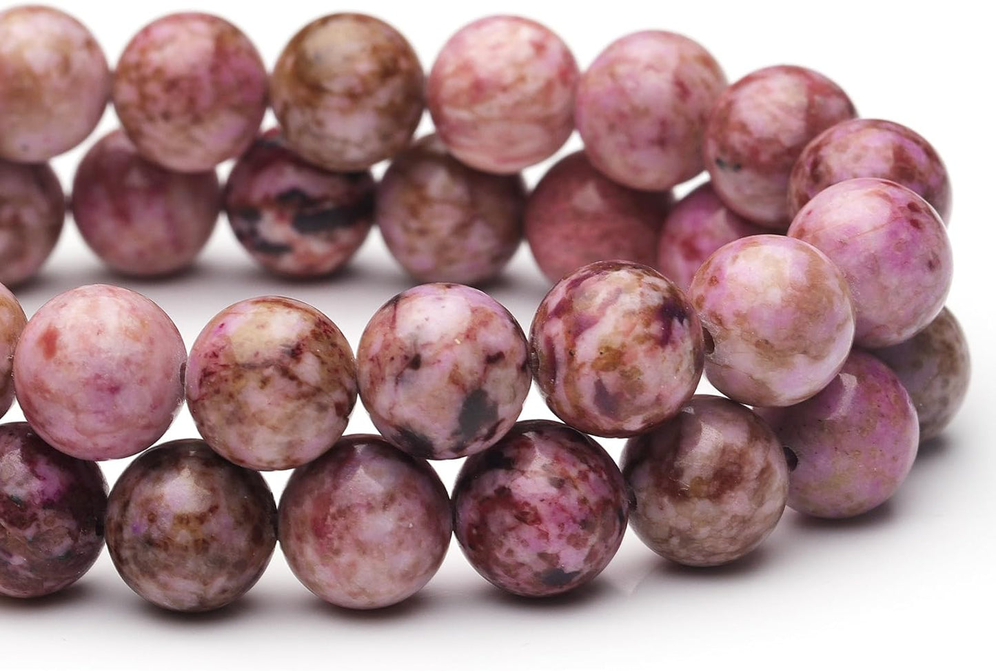 8mm Natural Stone Beads for Jewelry Making,Pink Imperial Turquoise Polished Smooth Round Gemstone Beads for Bracelet Necklace 15 Inch