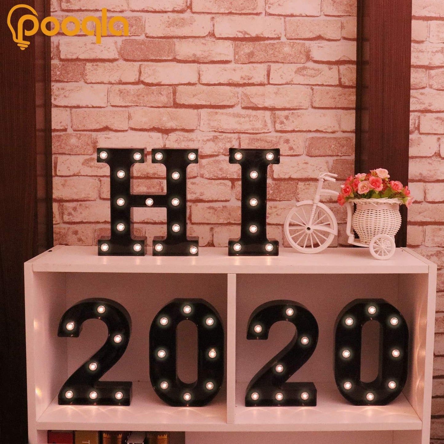 Light Up LED Letter Marquee Sign - Alphabet Marquee Letters with Lights For Wedding Birthday Party Christmas Night Light Lamp Home Bar Decoration B, Black