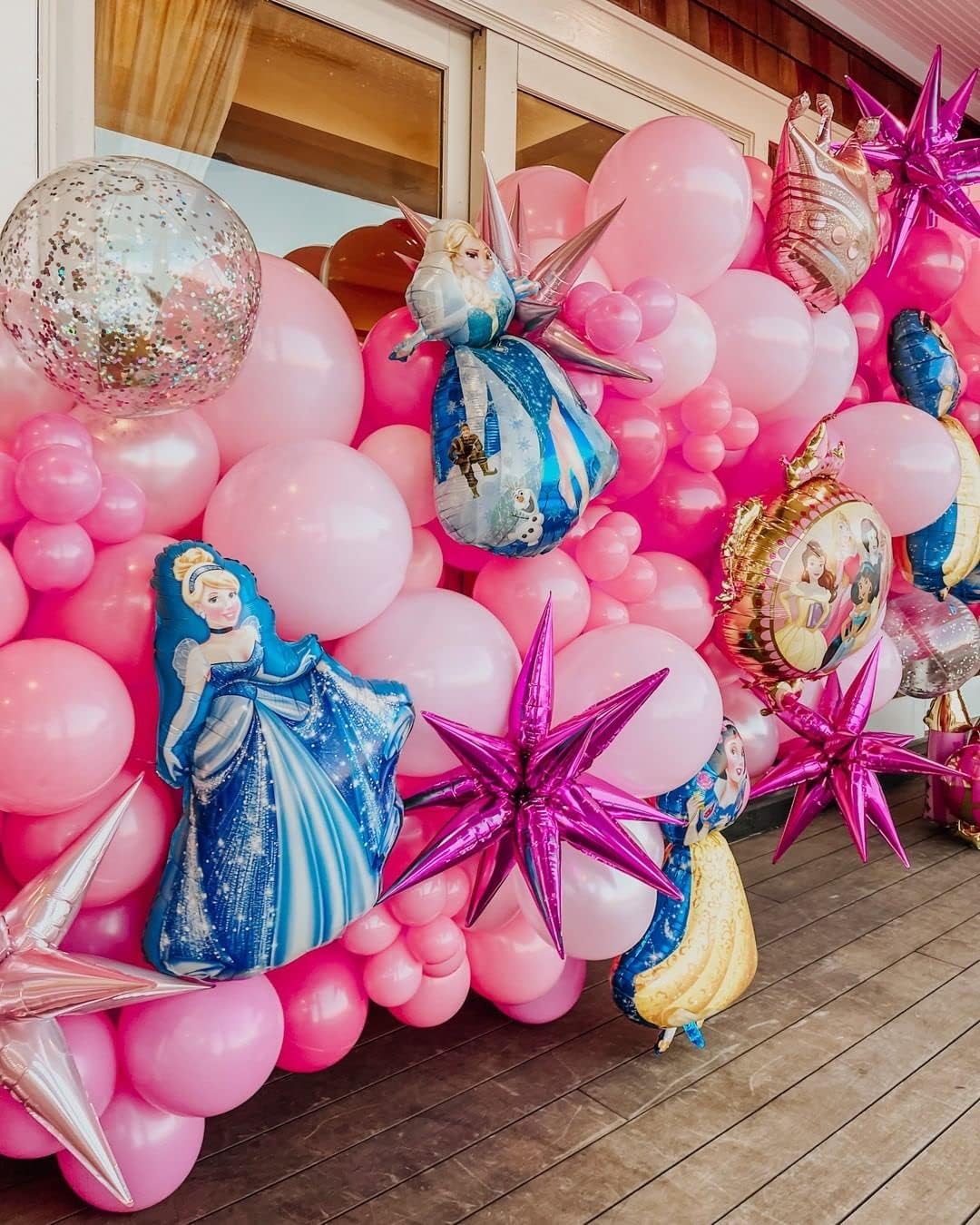 3pcs 26inch 3D Explosion Star foil balloon, rose red Foil Cone Star burst Balloons for Birthday Wedding New Year Party Event