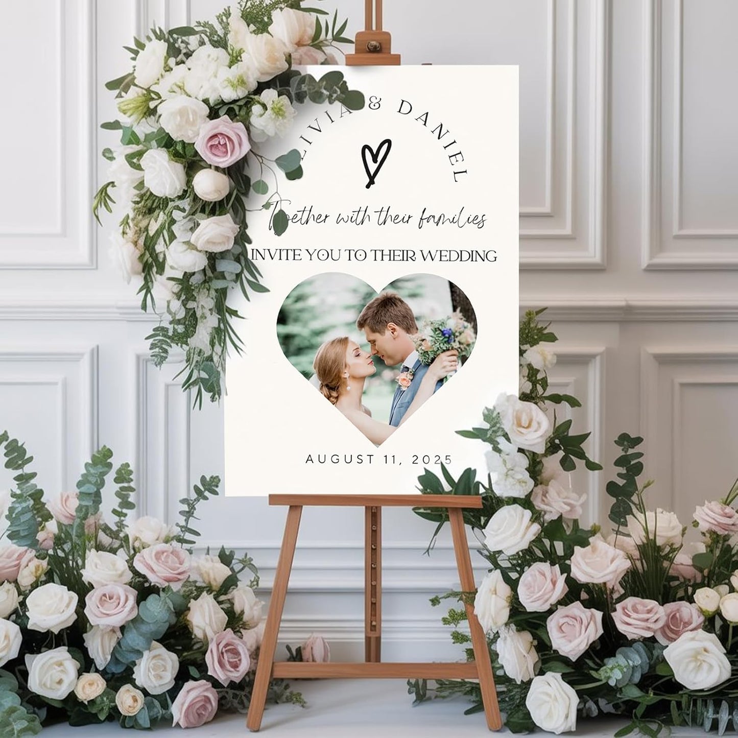 Custom Printable Wedding Welcome Sign for Bridal Party, Engagement, Personalized Welcome to our Weddings Poster with Photo, Canvas, Reception Plaque for Bride Groom, Celebration Decor