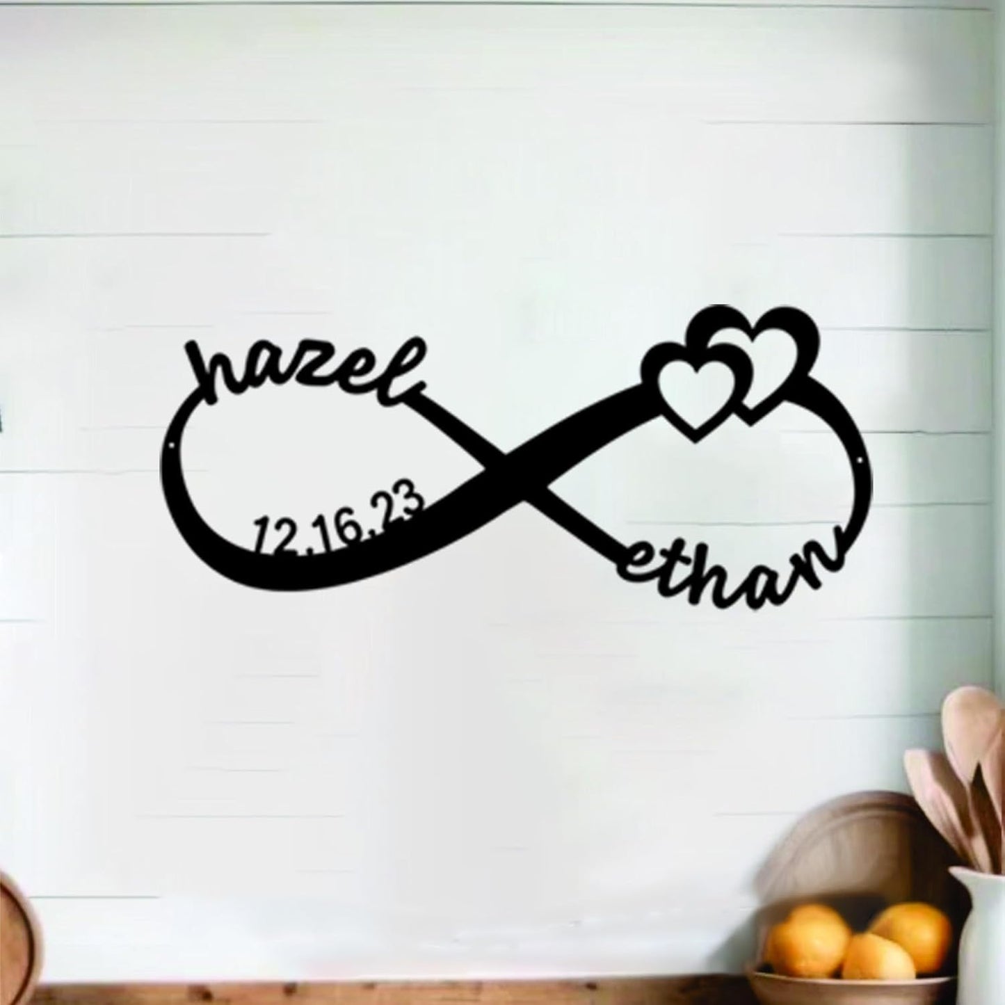 NAZENTI Personalized Metal Sign Infinity Gift For Couple, Wedding Gift, Family Name Sign, Outdoor Name, Anniversary, Home Decor, Front Door