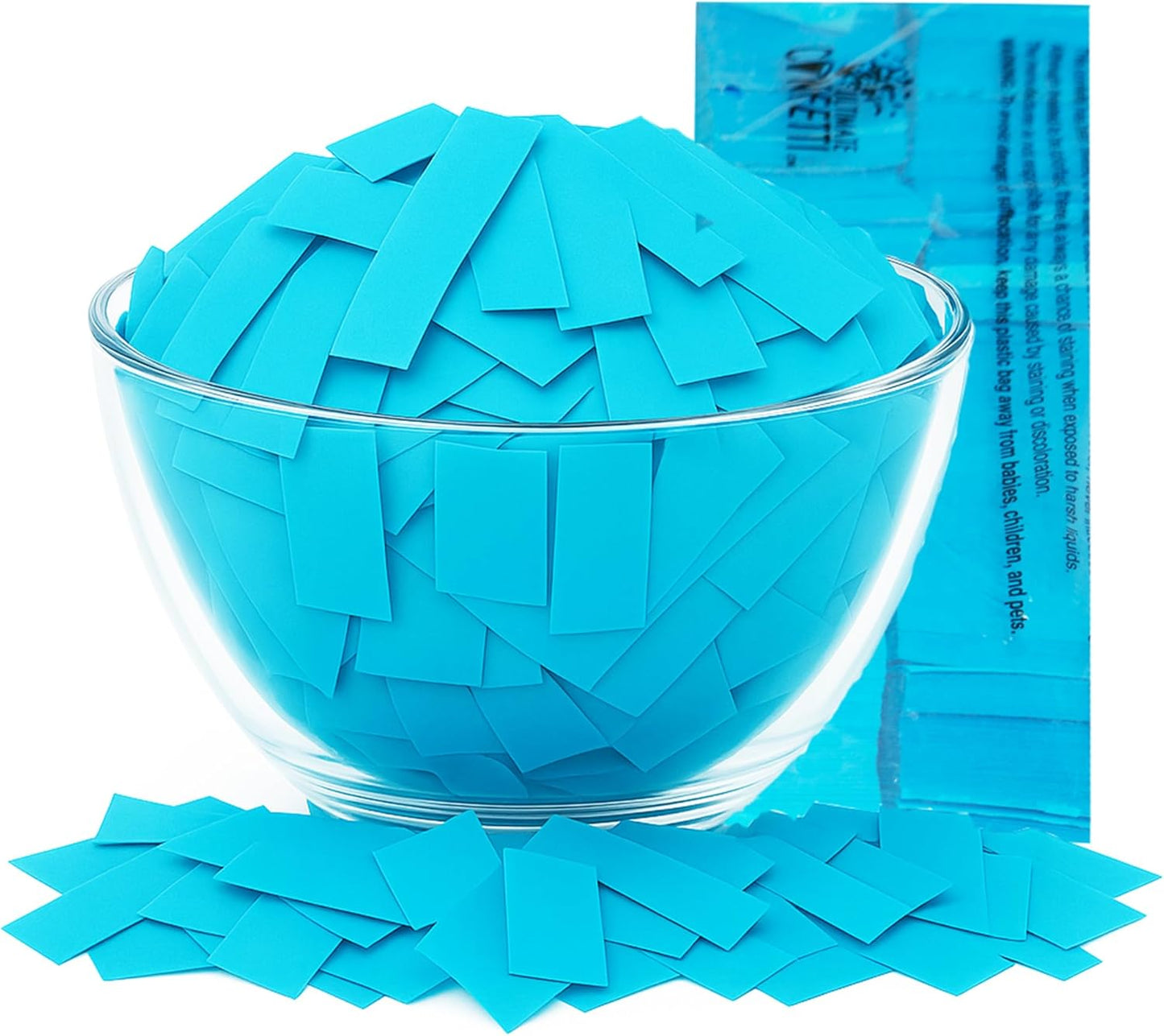 Turquoise Color Biodegradable Confetti - Rectangular Fluttering Tissue Paper Confetti for Cannon and Launcher use – Best for Wedding, Parties, Concerts and Live Events - 1 lb, 16 oz