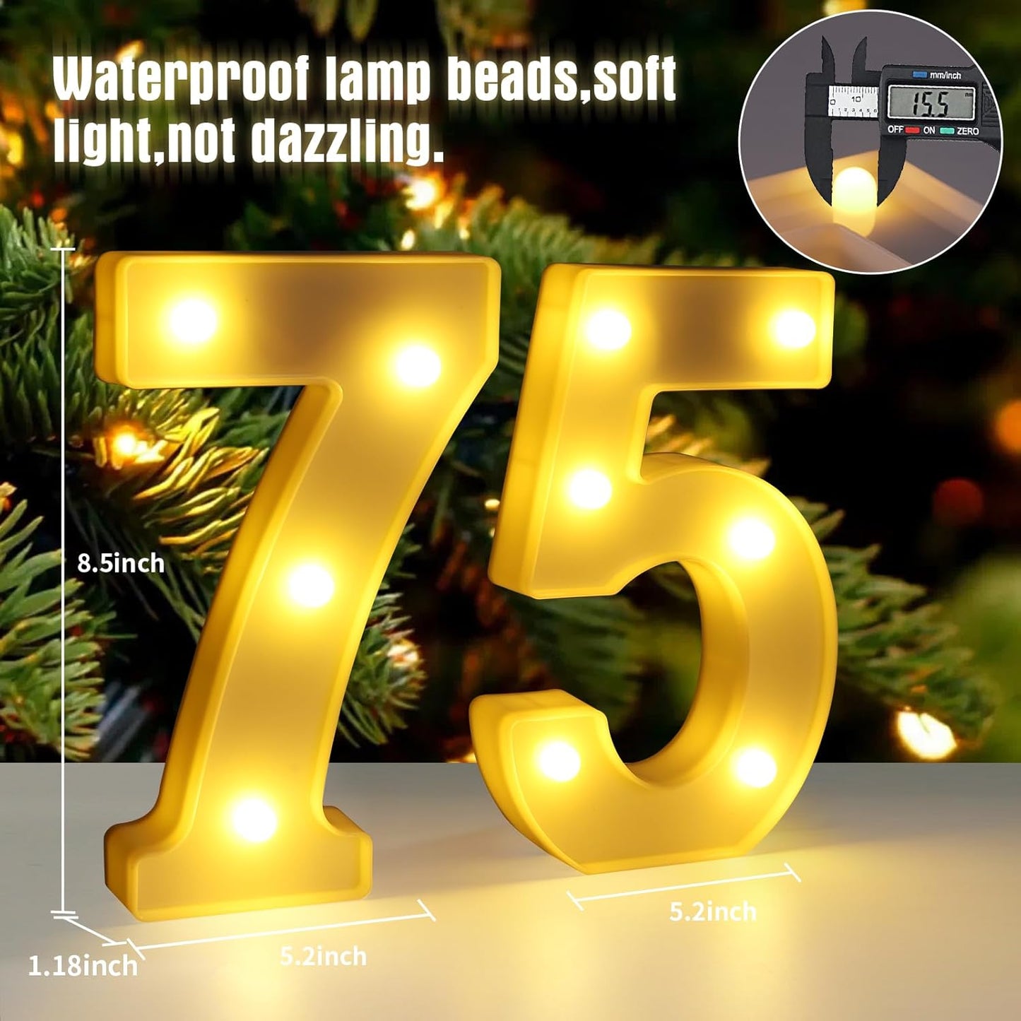 75th Birthday Decorations for Women Men,75 Birthday Decorations for Centerpieces Table,75 Light Up Numbers Sign Led for Party Backdrop Wall Decor for Wedding Anniversary Home