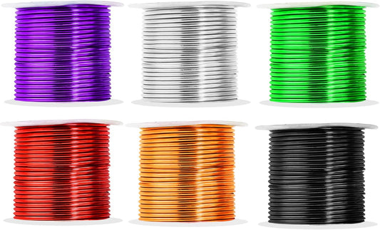 Mandala Crafts 13 Gauge Anodized Aluminum Craft Wire for Jewelry Making - 300 FT Colored Flexible Silver Black Gold Purple Red Kelly Green Wire - Bendable for Bonsai Armature Crafting Sculpting
