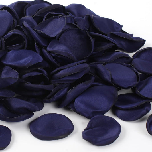 300pcs Navy Blue Silk Rose Petals - Faux for Wedding Decor, Flower Girl, Aisle Scatter, Table Centerpieces, Party, and Anniversary Celebrations