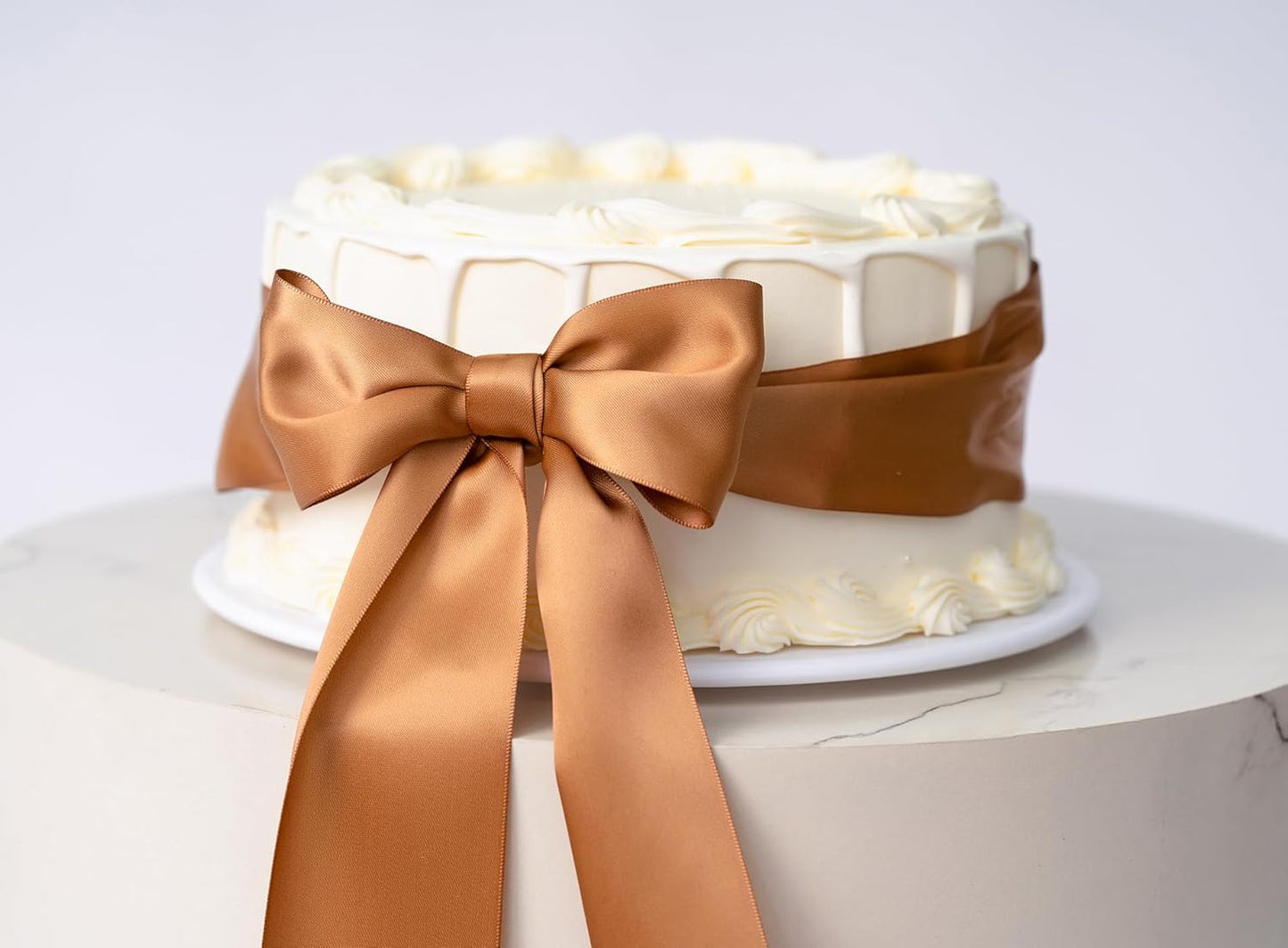 Brown Satin Ribbon 2.5 Inch Double-Faced Polyester Ribbons 25 Yards for Gift Wrapping Crafts Flower Bouquet Wedding Paper Christmas Holiday Decor