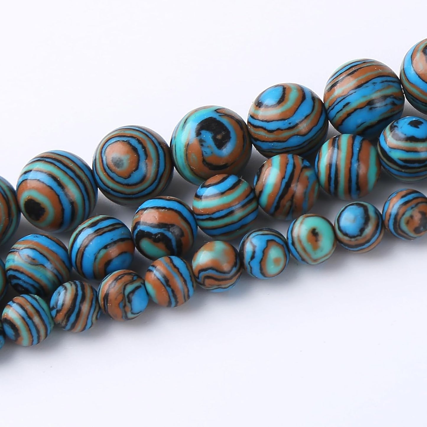 Blue Peacock Turquoise Stone Beads Gemstone Round Crystal Energy Jade Beads Stone Beads for Jewelry Making DIY Bracelet Necklace Jewelry Making 1 Strand 15.5inch 31PCS 12MM