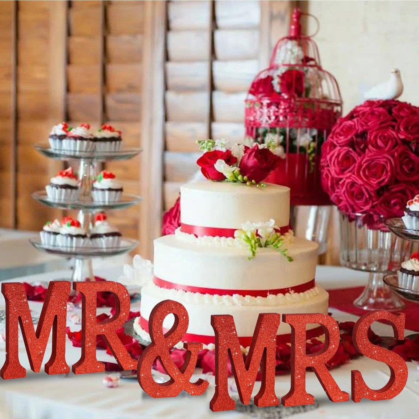 TONIFUL 8 Inch Red Glitter Letter R Table Centerpiece A-Z Red Birthday Party Decorations,Red Alphabet R for Birthday,Chrismas,Graduation,Bridal Shower,Wedding,Anniversary Party Supplies