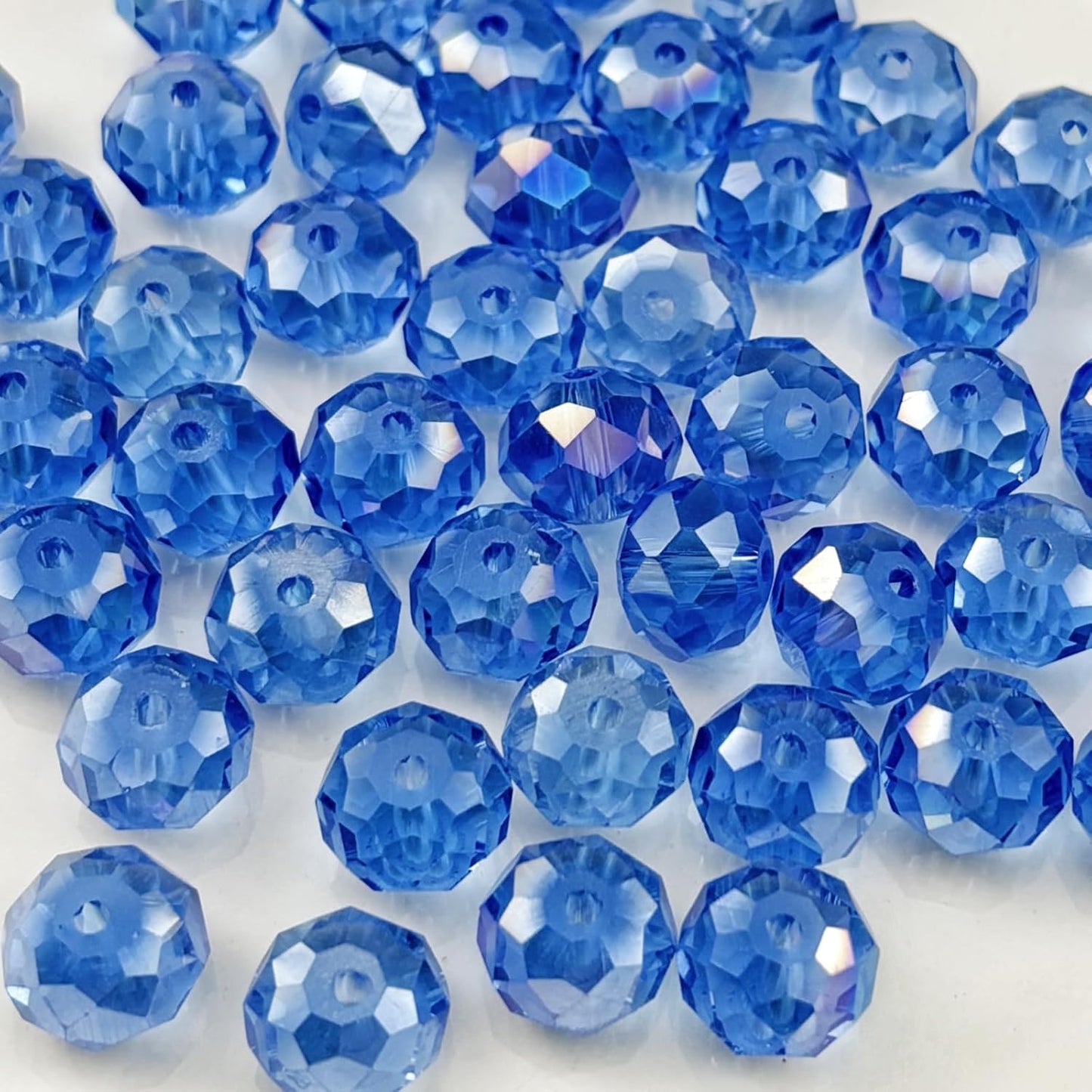 200pcs 6mm Crystal Glass Beads for Crafts Faceted Rondelle Glass Beads for Jewelry Making Crystal Spacer Beads for Necklaces Bracelets Earrings DIY Craft(Light Blue AB)