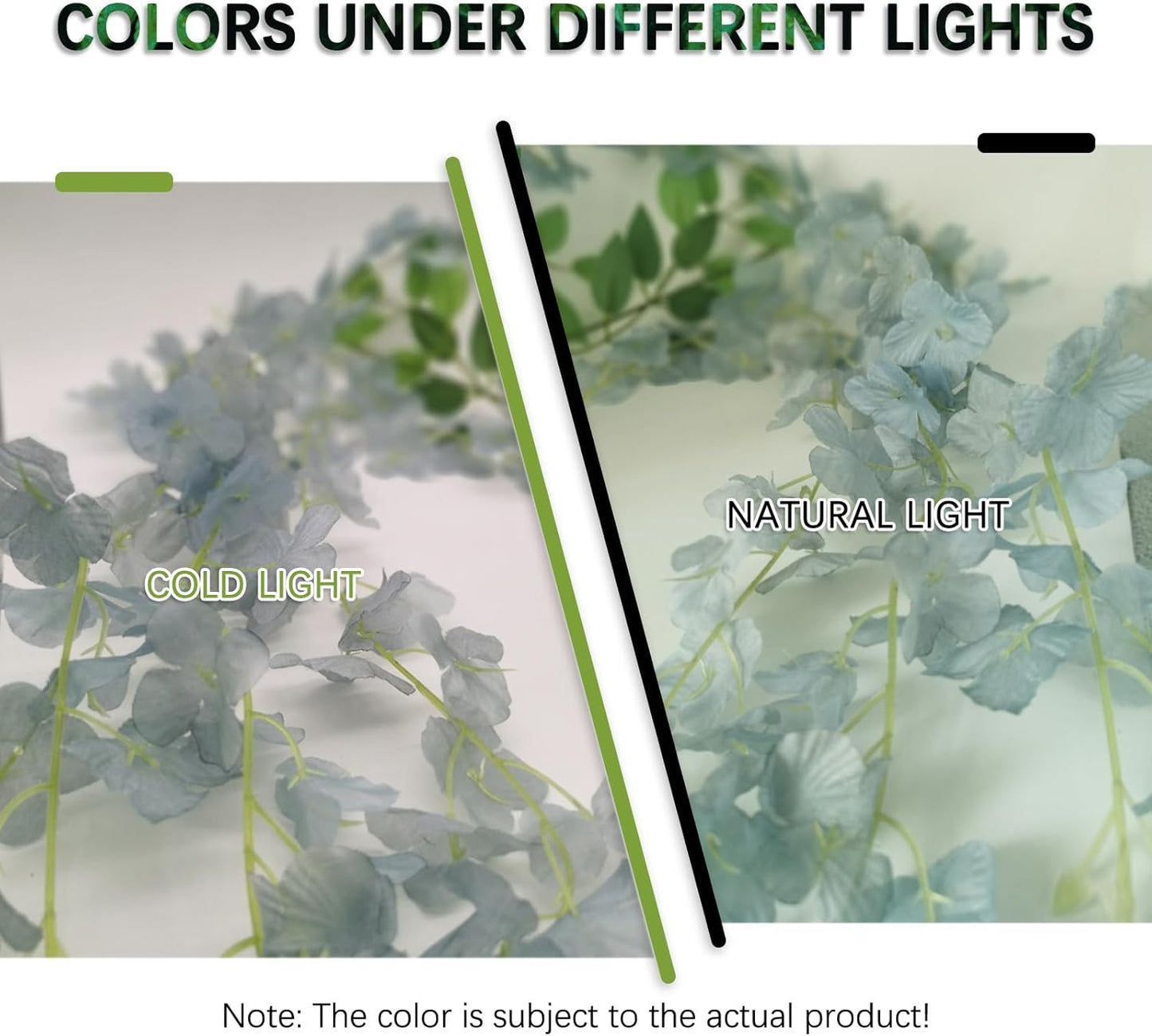 12 Pack Grey Wisteria Hanging Flowers Garland, 3.77 Feet Artificial Flower Vines, Fake Wisteria, Artificial Vines Hanging Garland for Backdrop Outdoor Yard Garden Decor