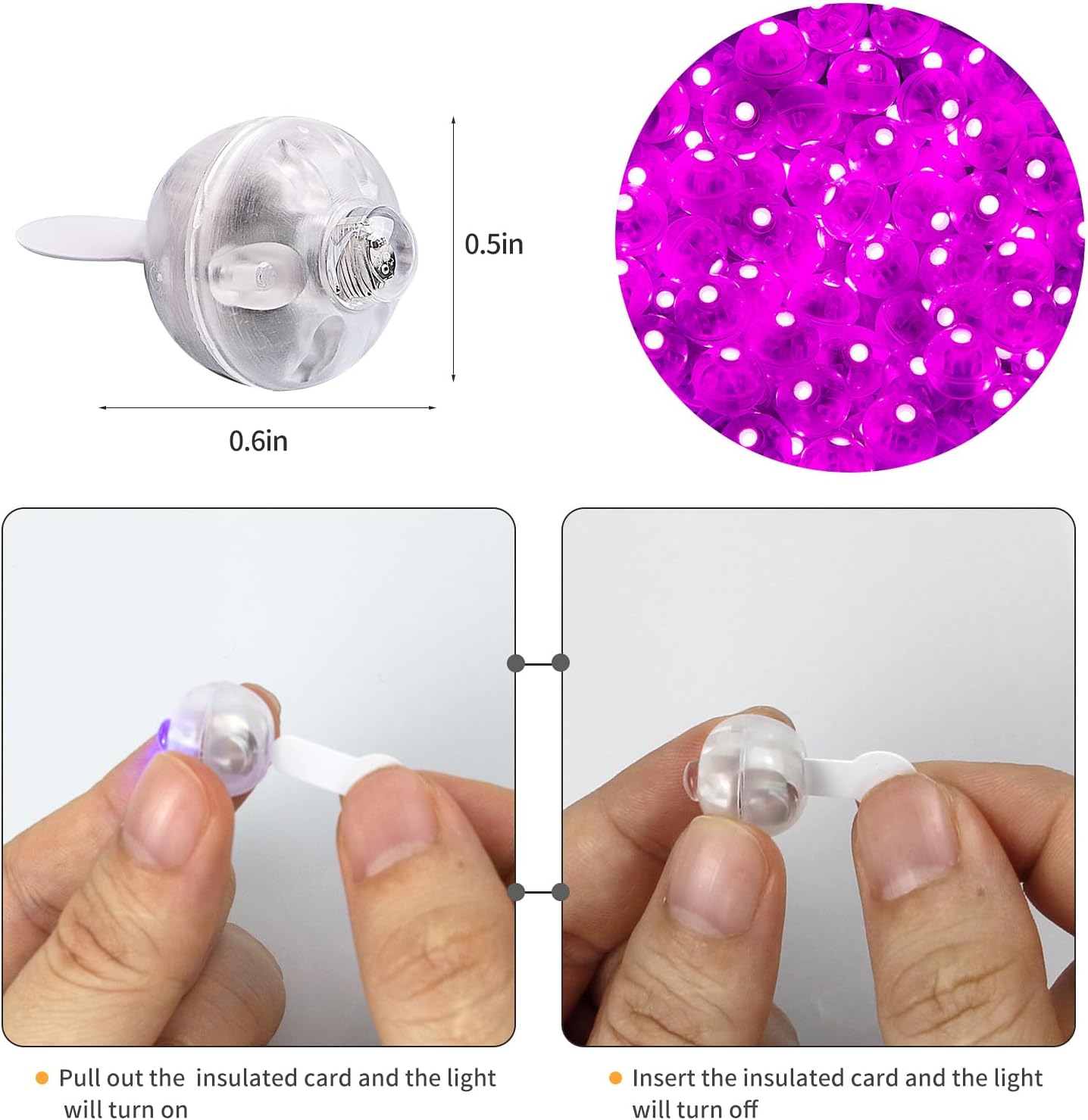 Aogist 200pcs Pink Balloon Light,Long Standby Time Waterproof Mini Ball Light,Round LED Flash Lamp for Paper Lantern Balloon Party,Wedding,Birthday,Festival,New Year and Christmas Decorative