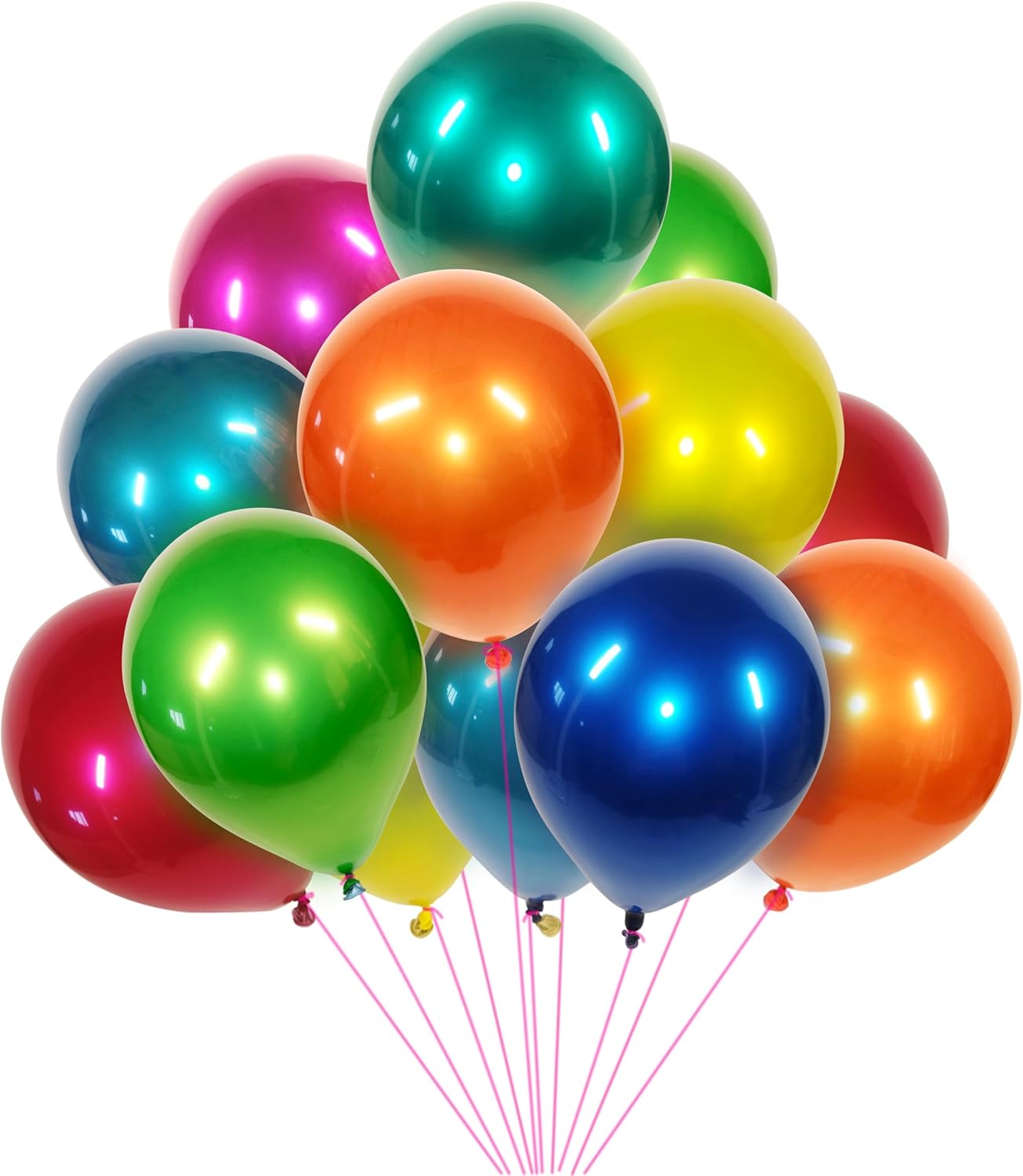 Metallic colored balloons 50 pcs 10 inch multicolor balloons Double layer colorful balloons are more durable suitable for wedding birthday party balloon decoration