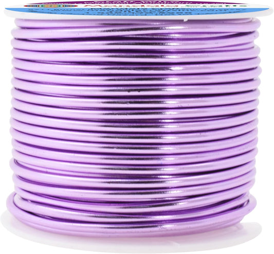 Mandala Crafts 12 Gauge Anodized Aluminum Craft Wire for Jewelry Making - 60 FT Colored Flexible Lavender Wire - Bendable for Bonsai Armature Crafting Sculpting