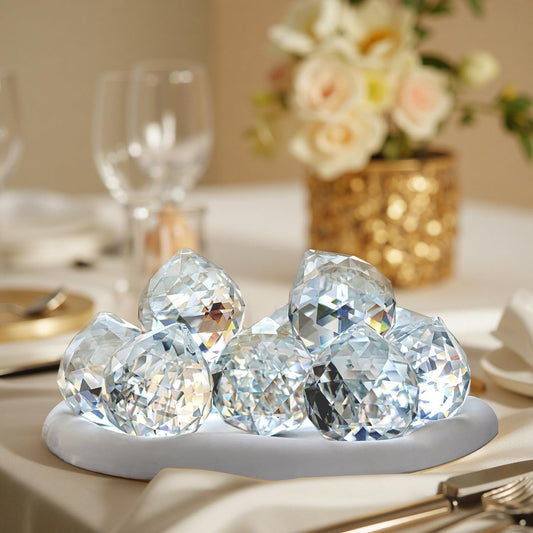 12pcs 30mm Clear Crystal Glass Ball Prisms Hanging Crystals Prisms Sun Catchers for Wedding Centerpieces Party DIY Crafts