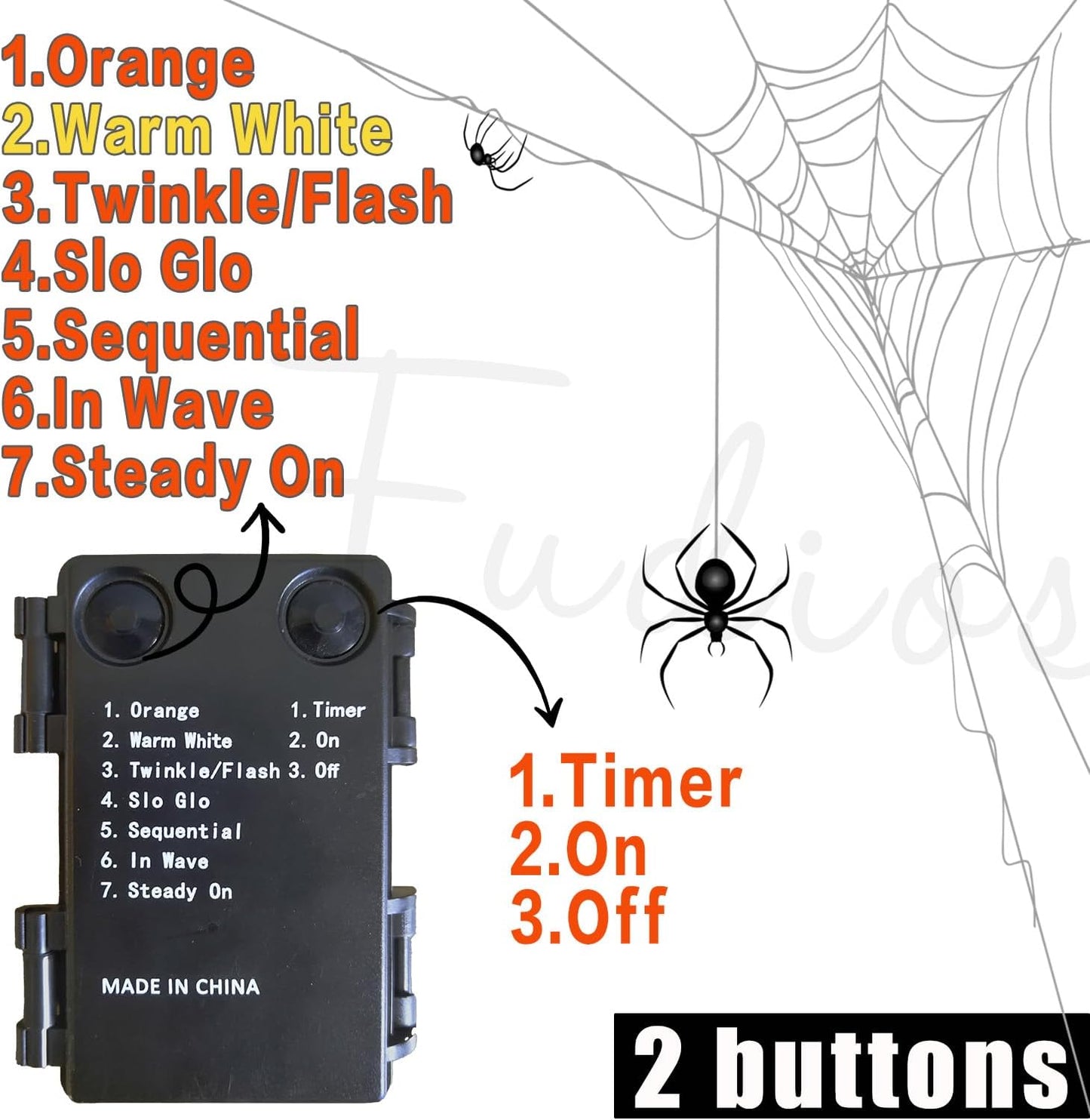 Fudios Halloween Black Branch Lights with Maple Leaves 120LED 32IN Battery Operated Thanksgiving Indoor Artificial Lighted Twig Branches with Timer Warm White and Orange Lights