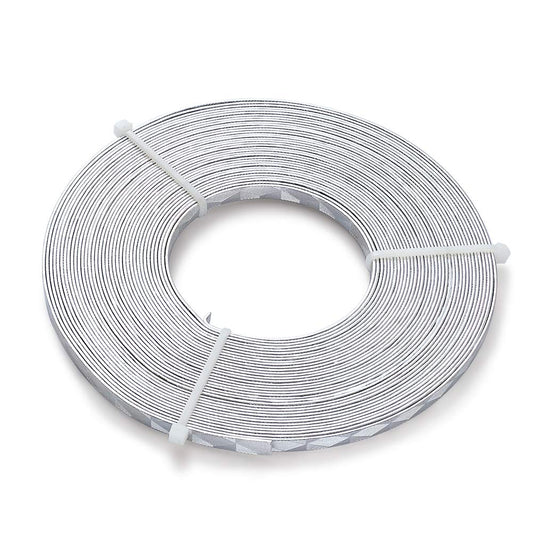 Fashewelry 32.8 Feet 5mm Aluminum Flat Artistic Wire Silver Bendable Metal Craft Wire for Beading for Bezel Sculpting Armature Jewelry Making Gem Metal Wrap