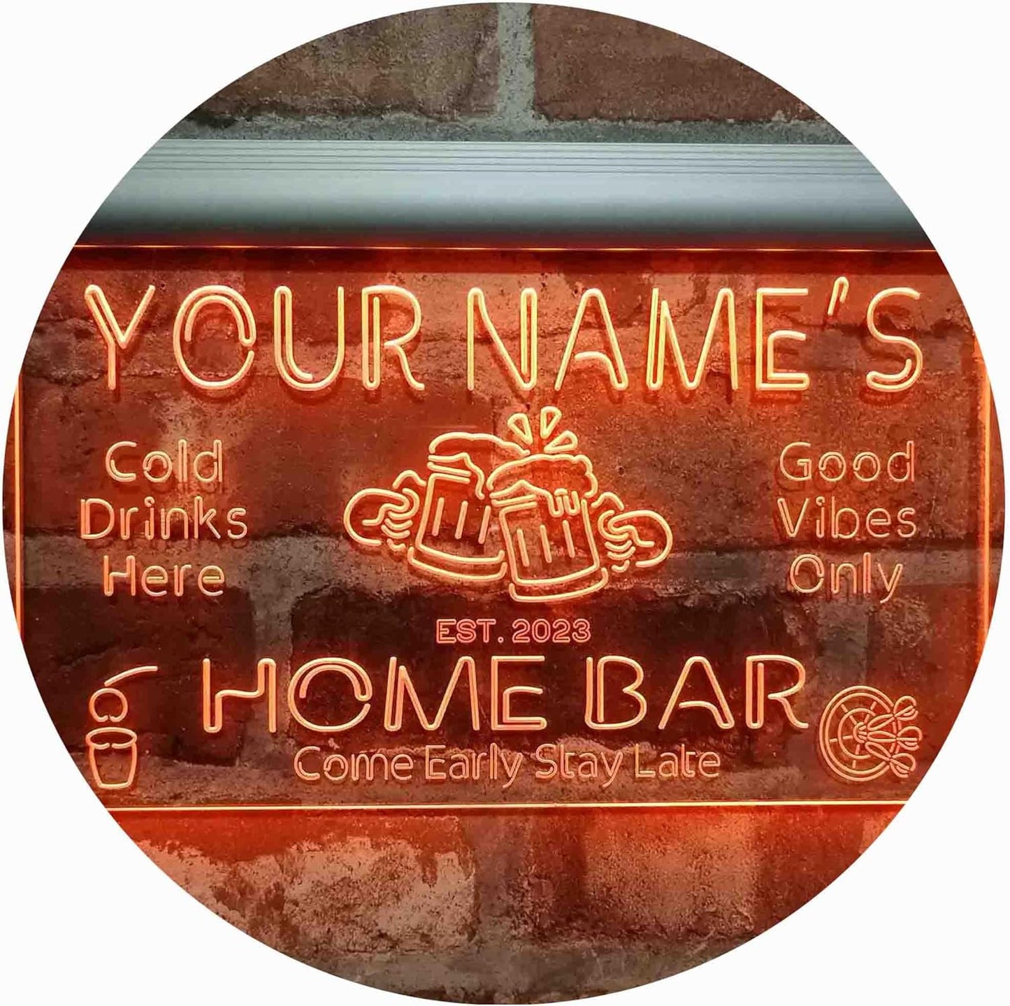 ADVPRO Personalized Your Name Custom Home Bar Beer Established Year Single Color LED Neon Sign 16 x 12 Inches st4s43-p11-tm-o