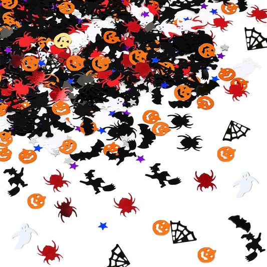 Halloween Party Scatter - Pumpkin Glitter, Spider Webs Star Confetti, Trick or Treat Sprinkles, 60g