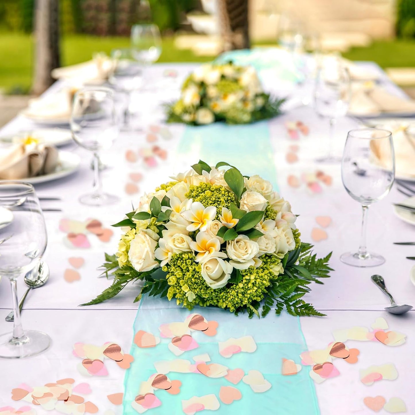 5000Pcs Heart Confetti, Table Confetti Hearts Shaped for Valentine's Day, Wedding Birthday Party Balloon Decoration (Yellow/Rose Gold/Pink)