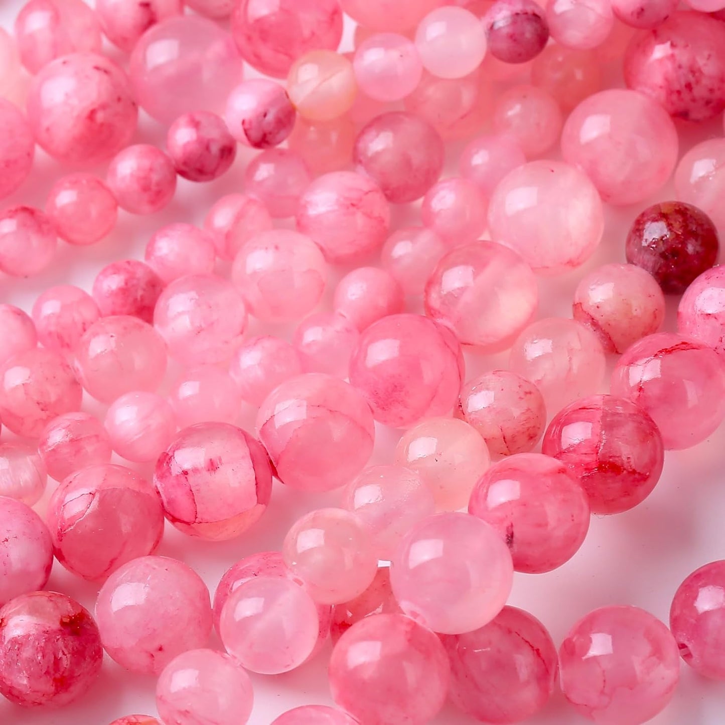Blood Red Persian Jade Stone Beads Gemstone Round Crystal Energy Jade Beads Stone Beads for Jewelry Making DIY Bracelet Necklace Jewelry Making 1 Strand 15.5inch 60PCS 6MM