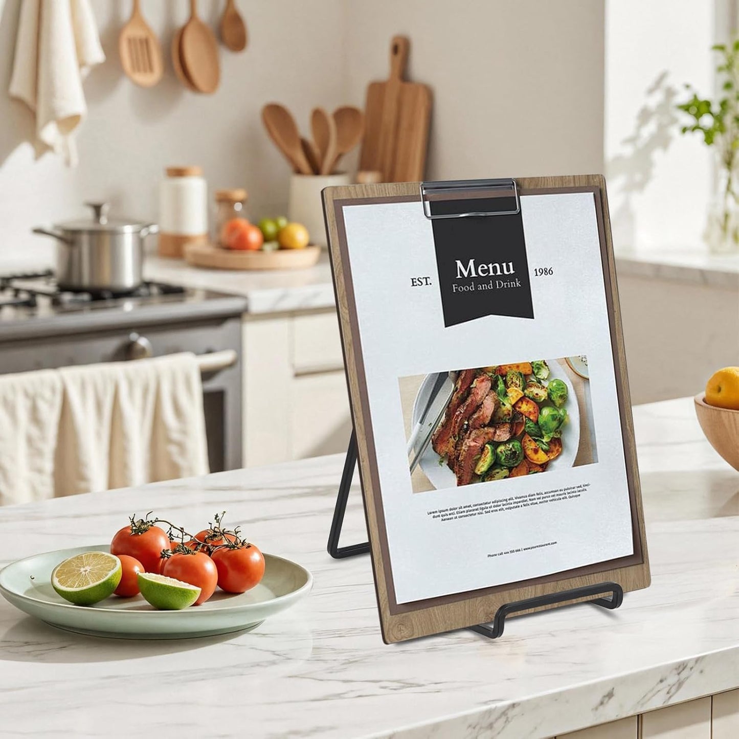 Large Plate Holder Display Stand - 10 inch Tall Plate Stands for Display - Metal Picture Frame Stand - Big Tabletop Easel Stand for Decorative Plates | Platter | Book | Plaque | Tile - 2 Pack - Black