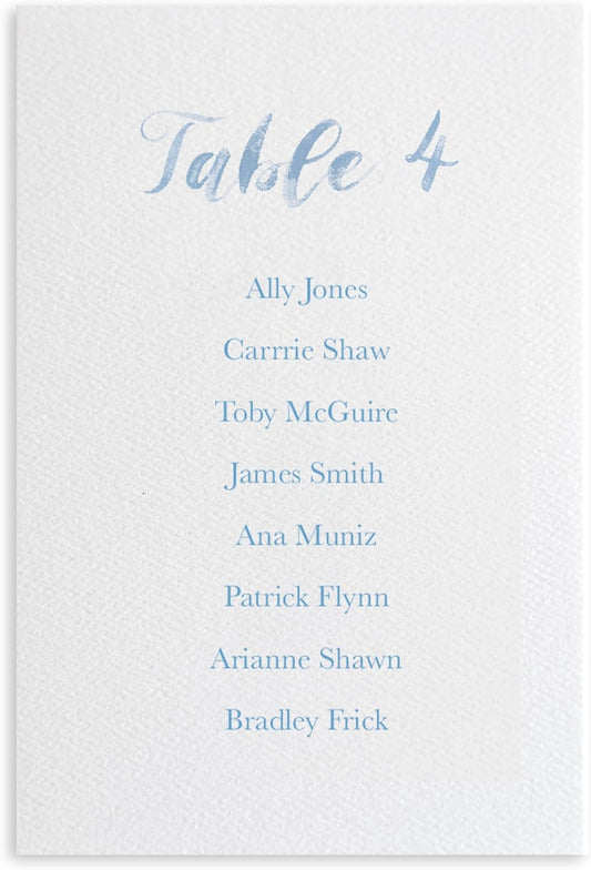 Custom Seating Chart for Wedding Reception Display, Printed Chart Board, Dusty Blue Wedding Card Watercolor, Rustic Decorations for Reception, Reserved Seating Signs