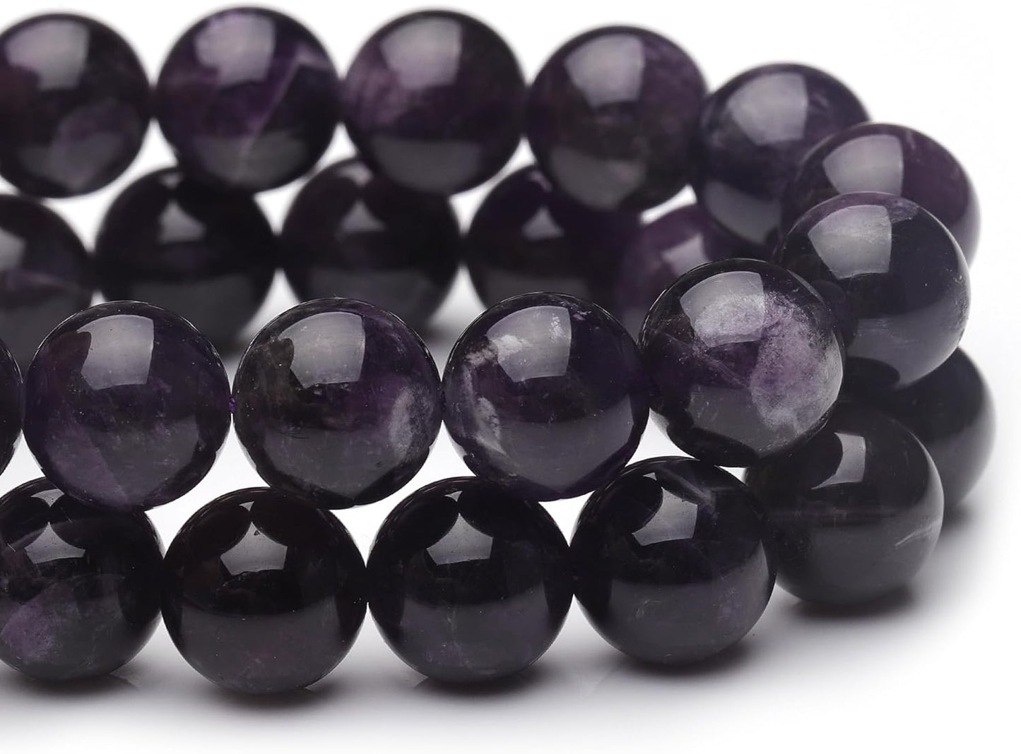 6mm Natural Crystal Beads for Jewelry Making,Amethyst Polished Smooth Round Gemstone Beads for Bracelet Necklace 15 Inch
